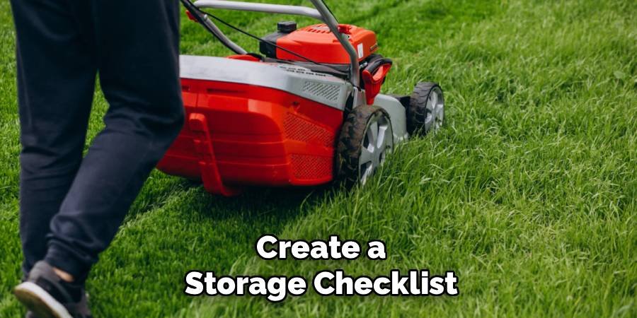 Create a Storage Checklist
