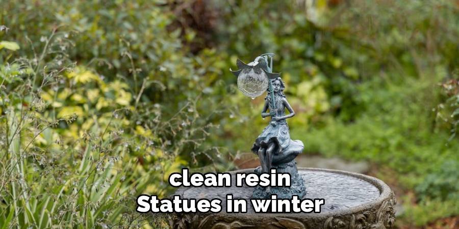 clean resin statues in winter