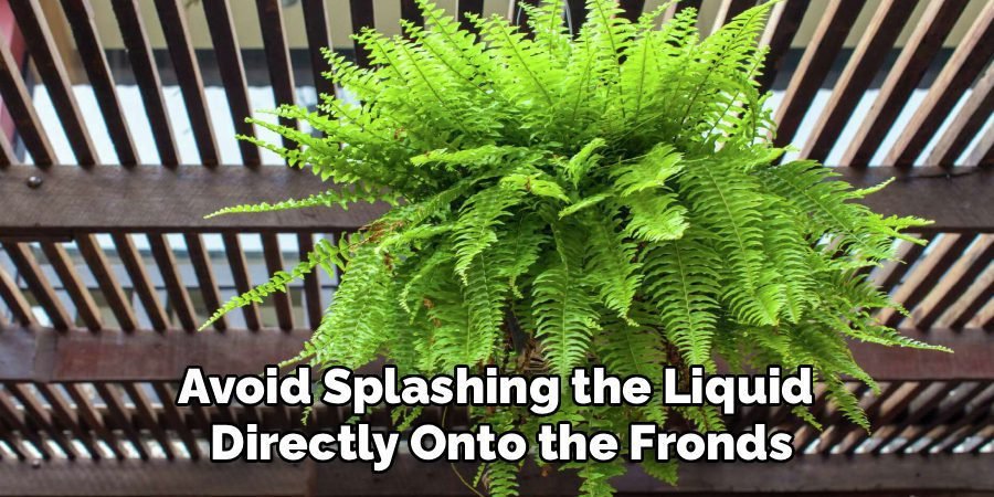 Avoid Splashing the Liquid 
Directly Onto the Fronds