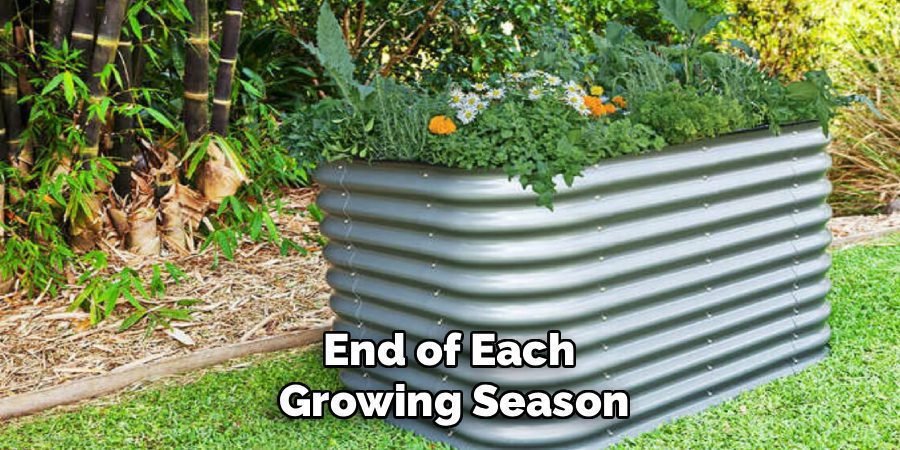 End of Each 
Growing Season