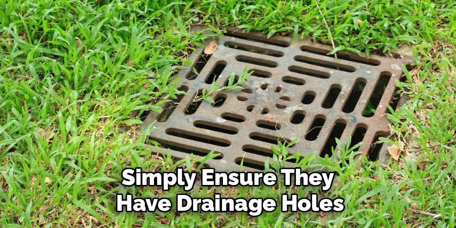 Simply Ensure They
Have Drainage Holes