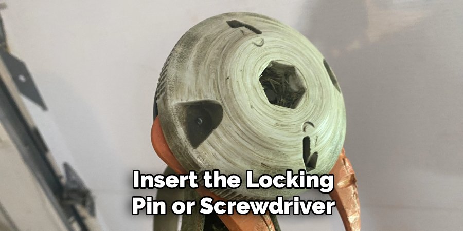 Insert the Locking Pin or Screwdriver