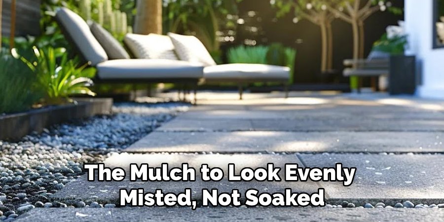 The Mulch to Look Evenly 
Misted, Not Soaked